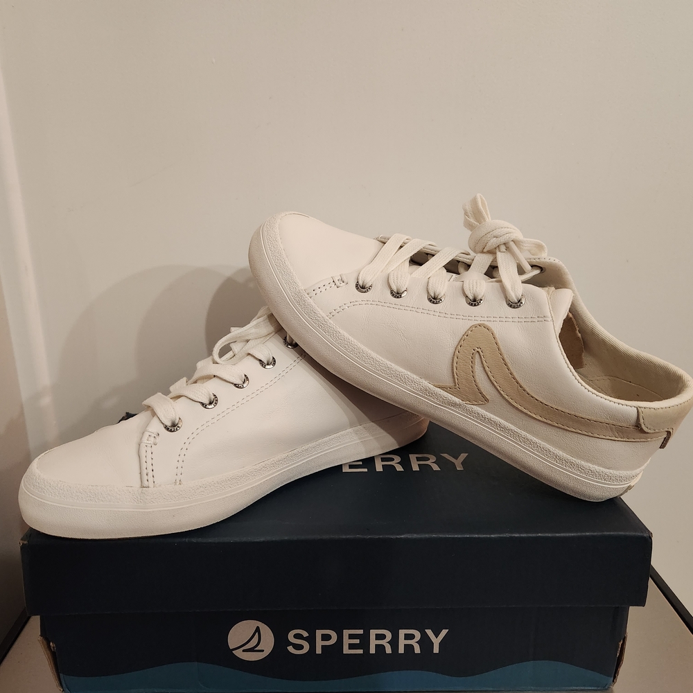 Sperry White Leather Sneakers